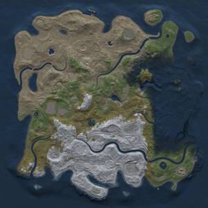 Thumbnail Rust Map: Procedural Map, Size: 4500, Seed: 658628803, 17 Monuments