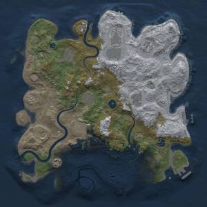 Thumbnail Rust Map: Procedural Map, Size: 3750, Seed: 1066146144, 16 Monuments