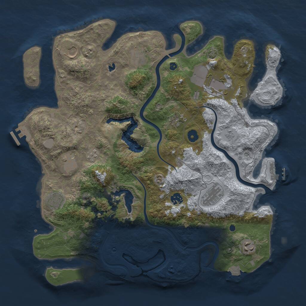 Rust Map: Procedural Map, Size: 4000, Seed: 1189369853, 16 Monuments