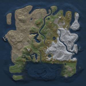 Thumbnail Rust Map: Procedural Map, Size: 4000, Seed: 1189369853, 16 Monuments