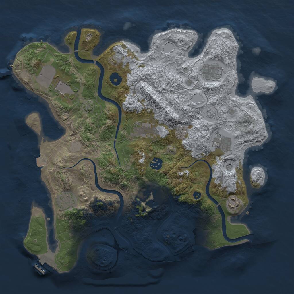 Rust Map: Procedural Map, Size: 3600, Seed: 973422965, 14 Monuments