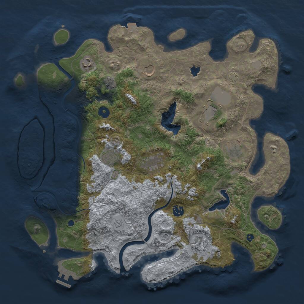 Rust Map: Procedural Map, Size: 4000, Seed: 1267771341, 14 Monuments