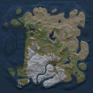 Thumbnail Rust Map: Procedural Map, Size: 4000, Seed: 1267771341, 14 Monuments