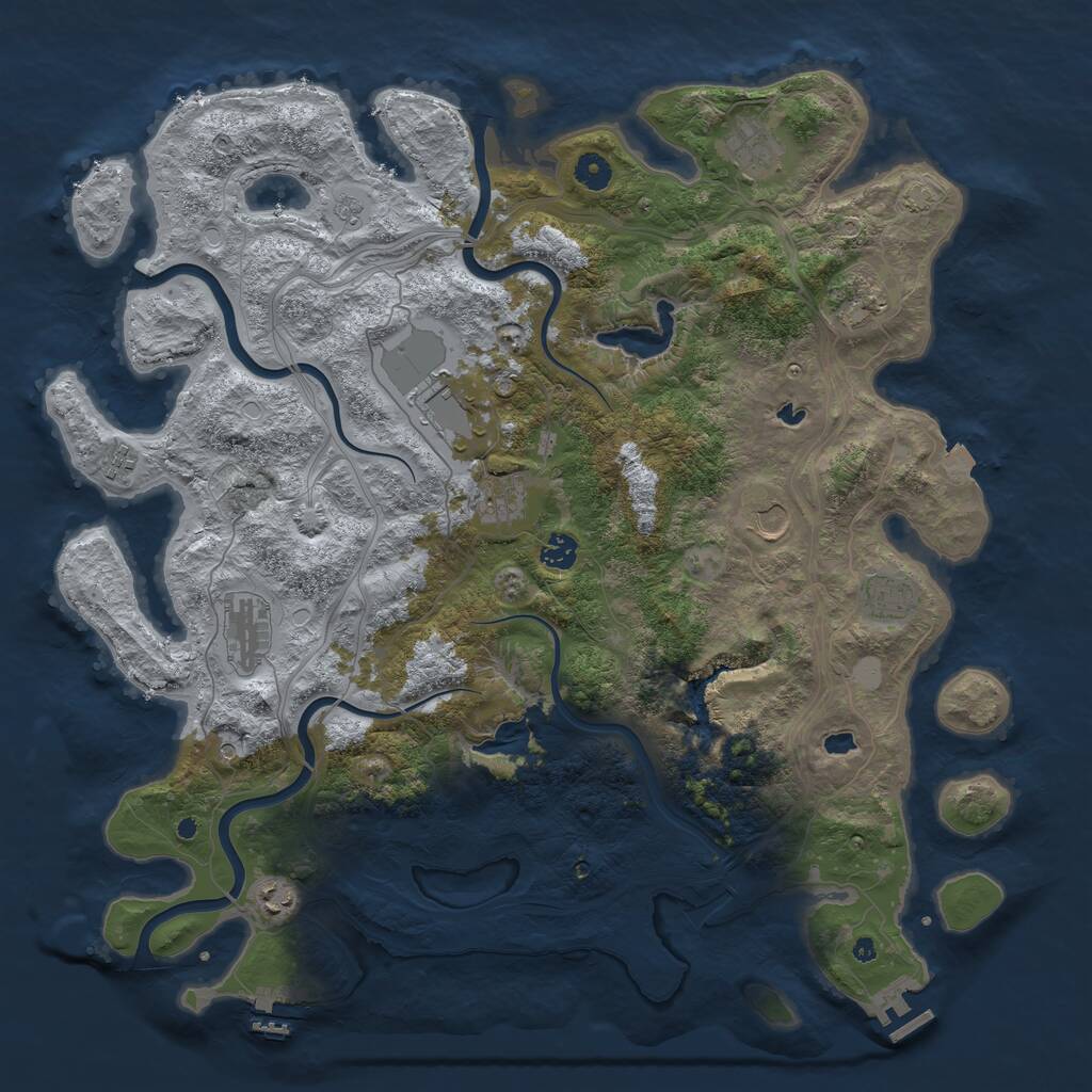 Rust Map: Procedural Map, Size: 4500, Seed: 459018182, 16 Monuments