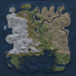 Thumbnail Rust Map: Procedural Map, Size: 4500, Seed: 1864247066, 17 Monuments
