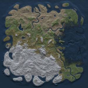 Thumbnail Rust Map: Procedural Map, Size: 6000, Seed: 1726395481, 17 Monuments