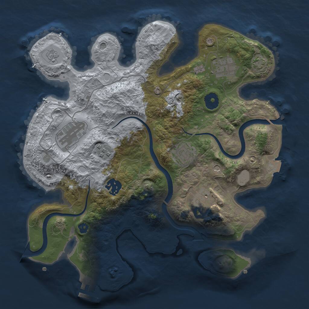 Rust Map: Procedural Map, Size: 3000, Seed: 202293884, 11 Monuments