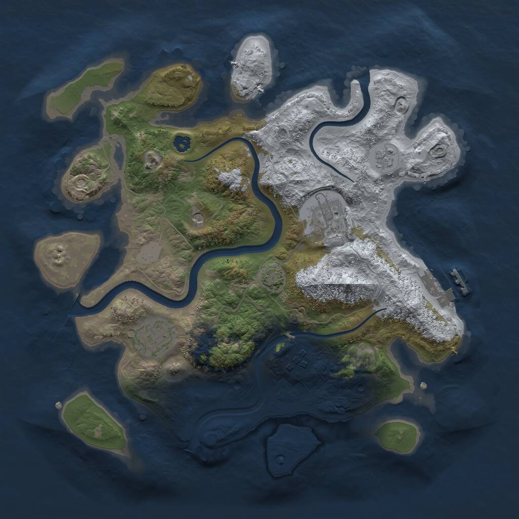 Rust Map: Procedural Map, Size: 3000, Seed: 238496090, 8 Monuments