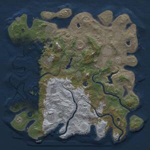 Thumbnail Rust Map: Procedural Map, Size: 4500, Seed: 1076881649, 17 Monuments