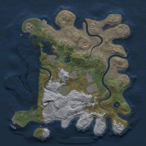 Thumbnail Rust Map: Procedural Map, Size: 3500, Seed: 1790226364, 14 Monuments