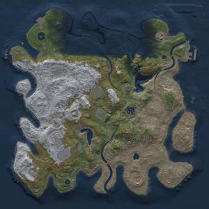 Thumbnail Rust Map: Procedural Map, Size: 4000, Seed: 758946321, 16 Monuments