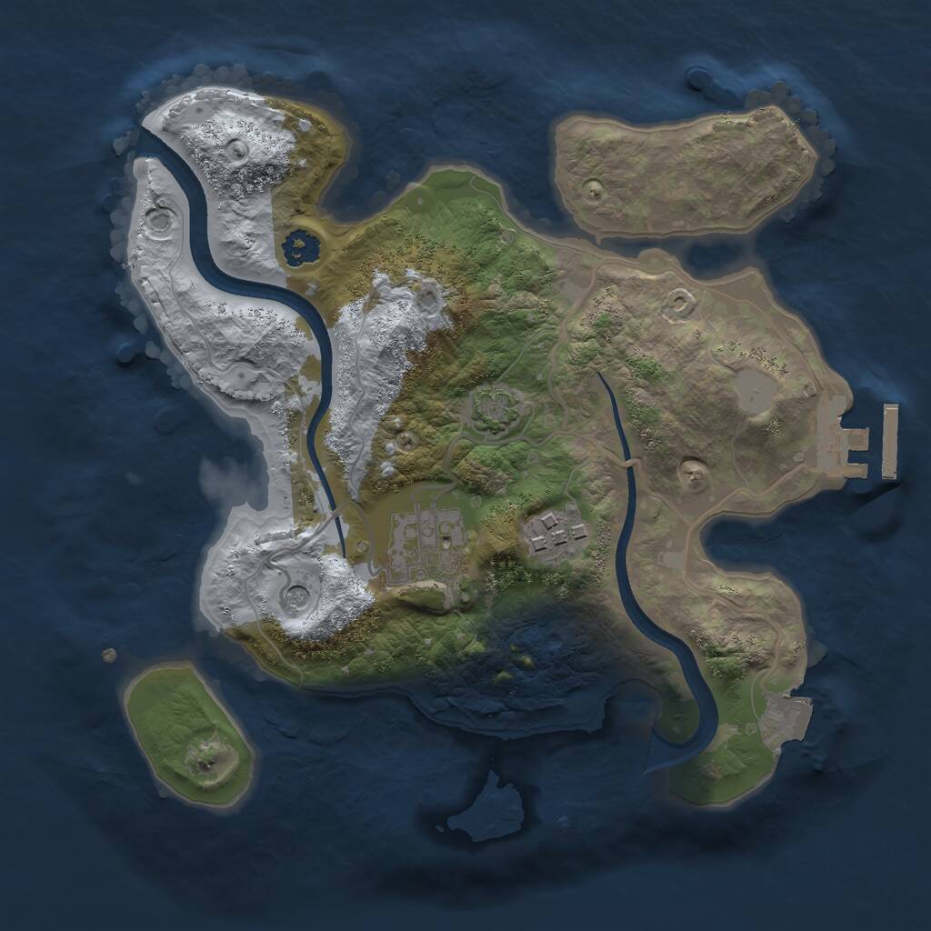 Rust Map: Procedural Map, Size: 2500, Seed: 1766513955, 6 Monuments