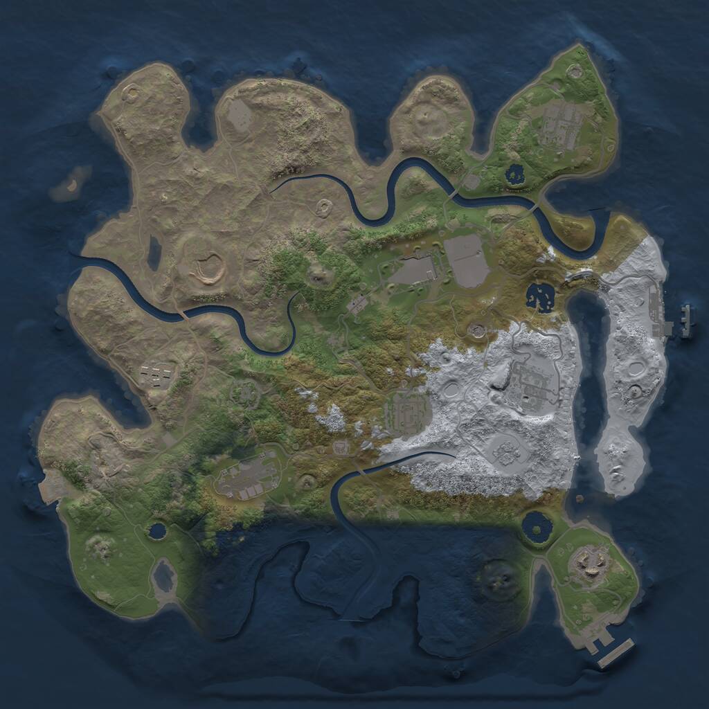 Rust Map: Procedural Map, Size: 3500, Seed: 403284979, 15 Monuments