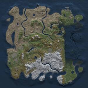 Thumbnail Rust Map: Procedural Map, Size: 4500, Seed: 1043170893, 16 Monuments