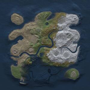 Thumbnail Rust Map: Procedural Map, Size: 3000, Seed: 931948746, 9 Monuments