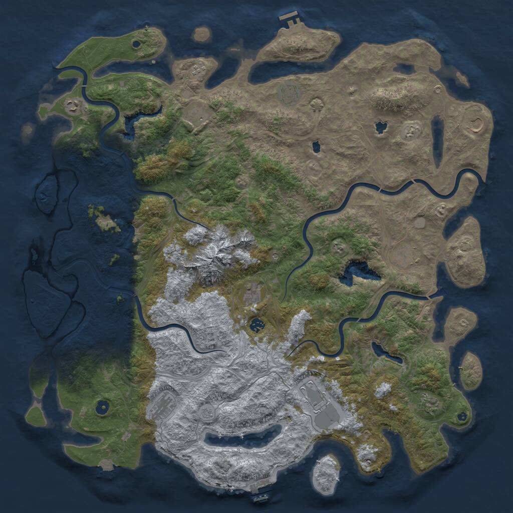 Rust Map: Procedural Map, Size: 5500, Seed: 889500069, 17 Monuments