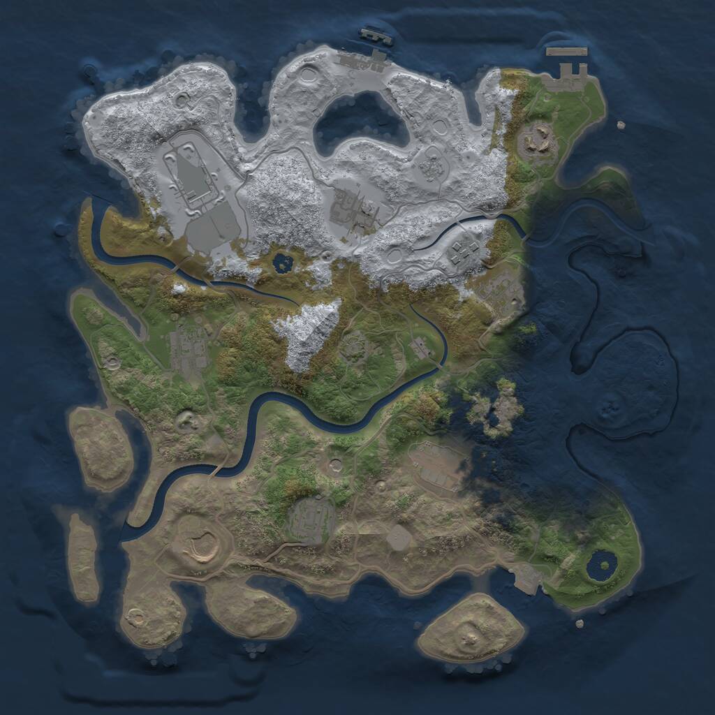 Rust Map: Procedural Map, Size: 3500, Seed: 1983003961, 15 Monuments