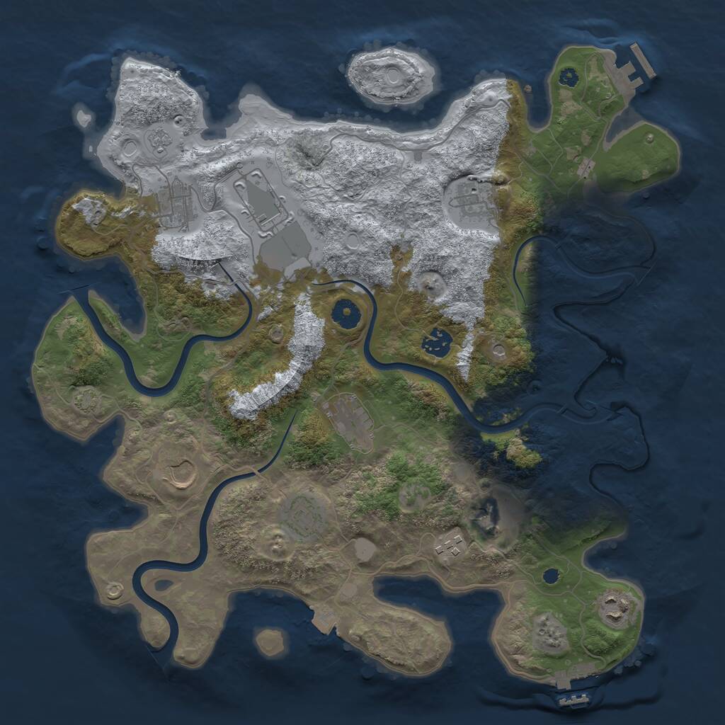 Rust Map: Procedural Map, Size: 3800, Seed: 488033429, 16 Monuments