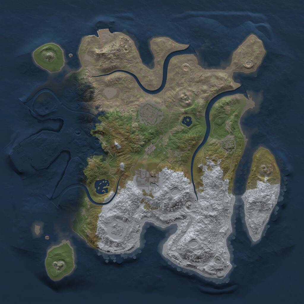 Rust Map: Procedural Map, Size: 3000, Seed: 48646466, 8 Monuments