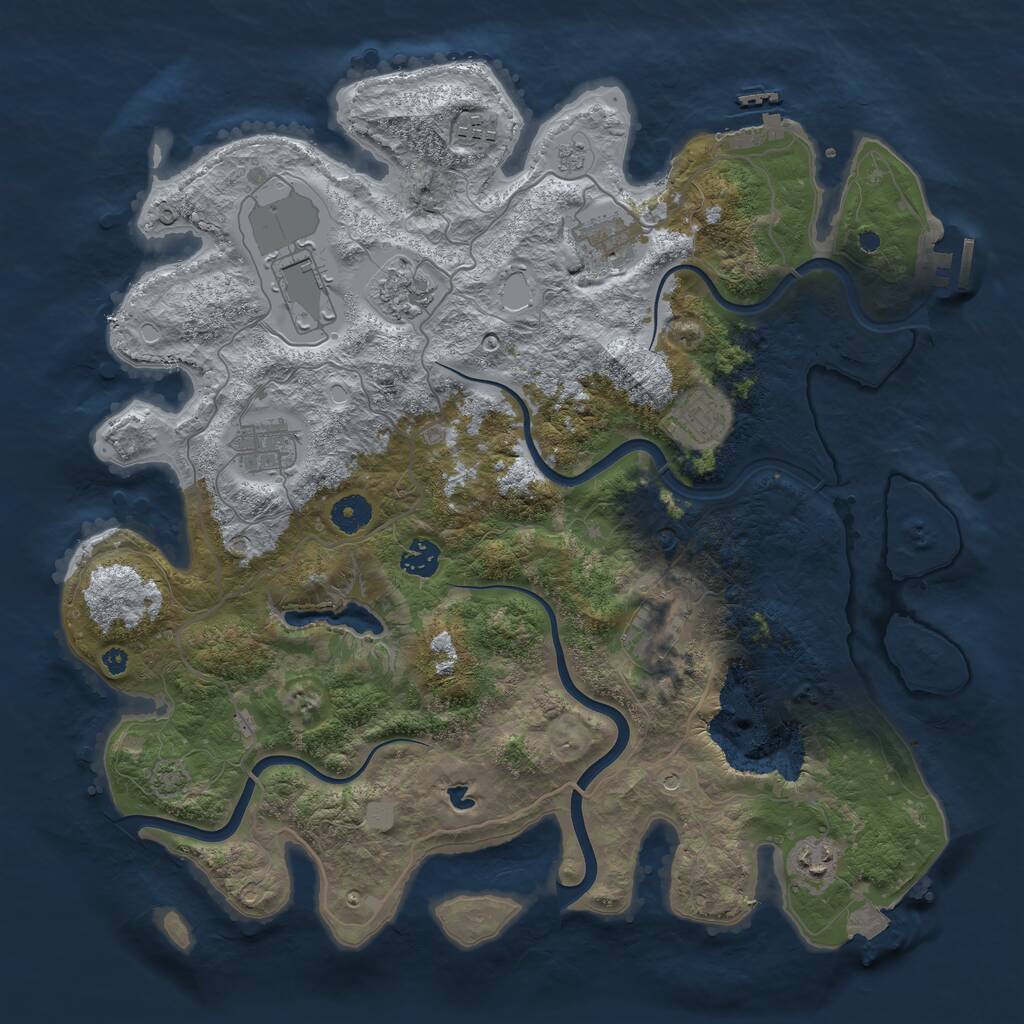 Rust Map: Procedural Map, Size: 4000, Seed: 41316637, 15 Monuments
