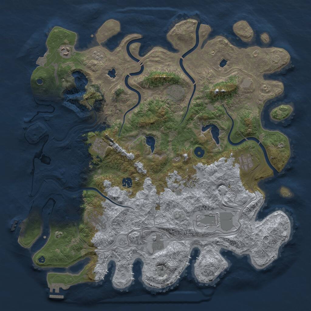 Rust Map: Procedural Map, Size: 4500, Seed: 260305, 16 Monuments