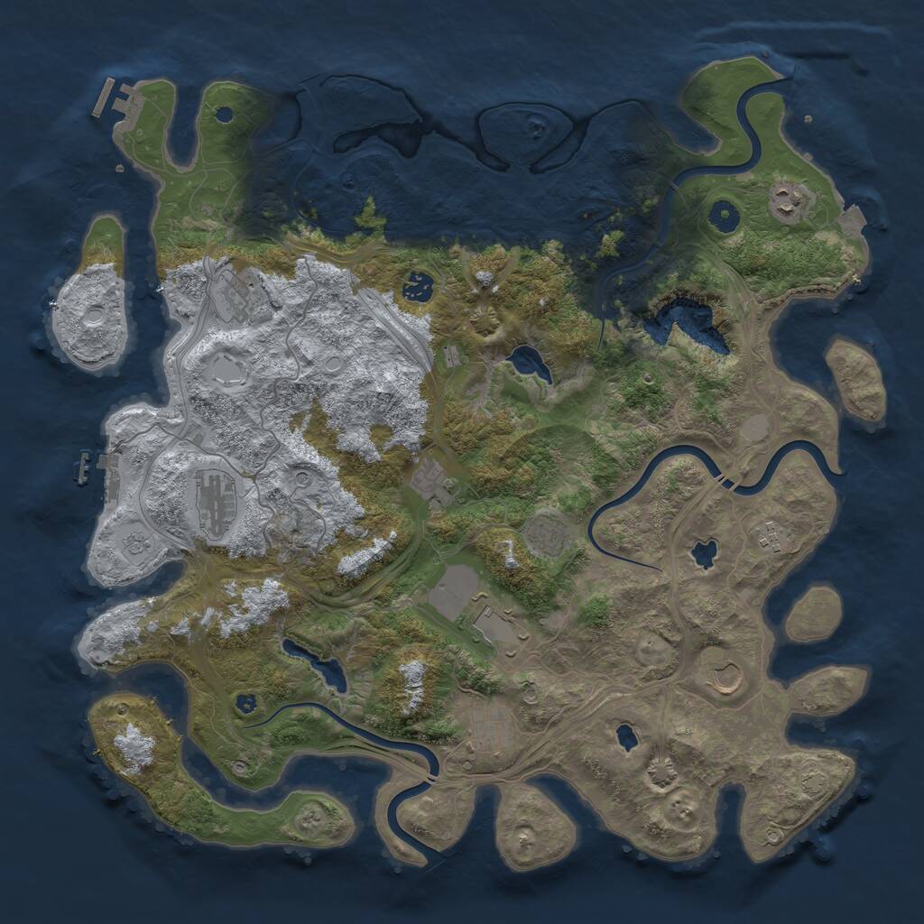 Rust Map: Procedural Map, Size: 4500, Seed: 336220329, 16 Monuments