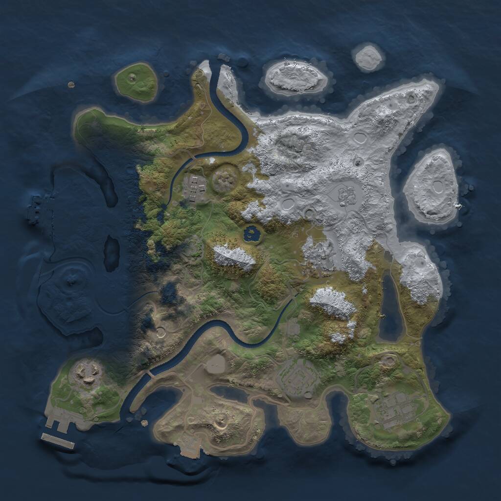 Rust Map: Procedural Map, Size: 3000, Seed: 404896772, 11 Monuments