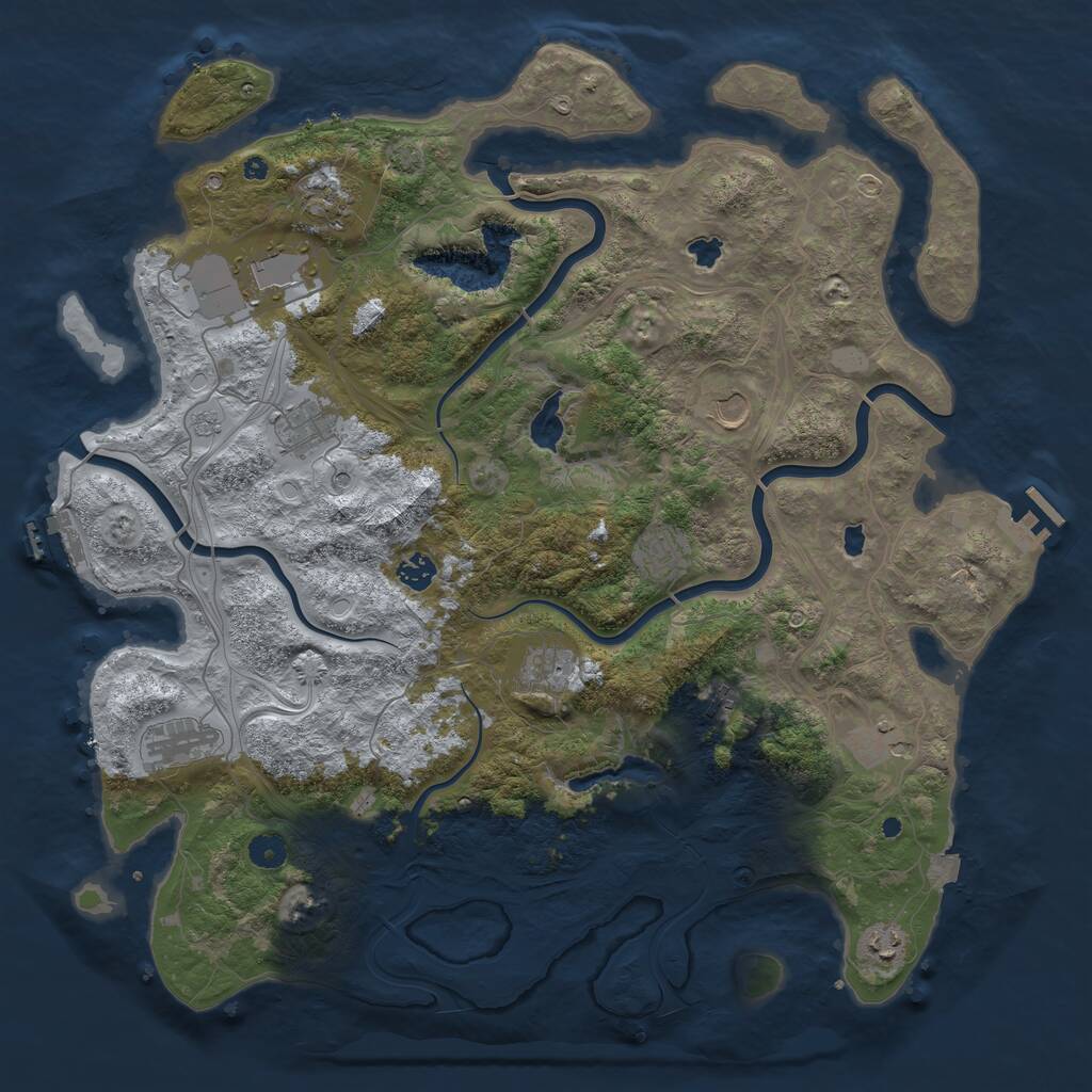 Rust Map: Procedural Map, Size: 4500, Seed: 481612029, 17 Monuments
