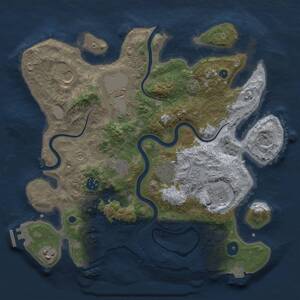 Thumbnail Rust Map: Procedural Map, Size: 3500, Seed: 1460843860, 14 Monuments
