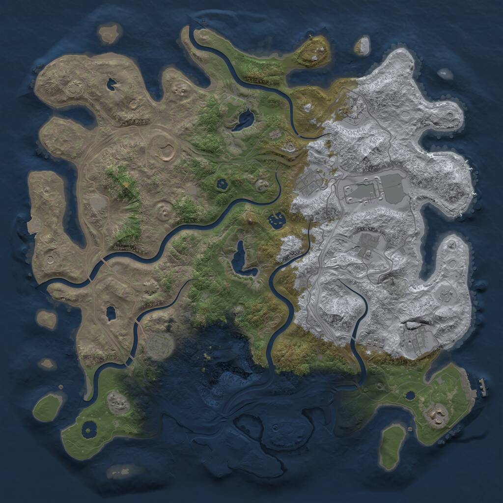 Rust Map: Procedural Map, Size: 4500, Seed: 388494027, 16 Monuments