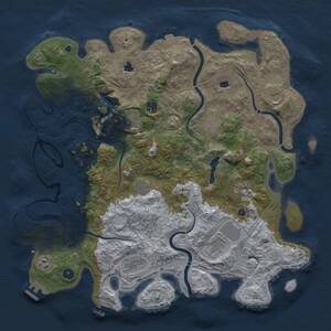 Thumbnail Rust Map: Procedural Map, Size: 4500, Seed: 47727, 16 Monuments