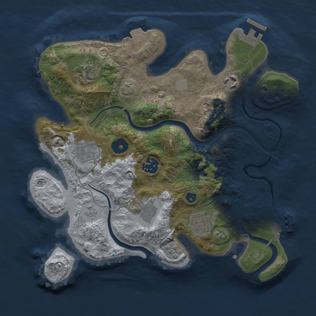 Rust Map: Procedural Map, Size: 3000, Seed: 1393333325, 13 Monuments