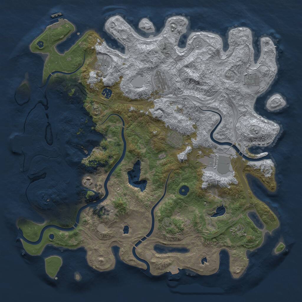 Rust Map: Procedural Map, Size: 4500, Seed: 2068768125, 15 Monuments