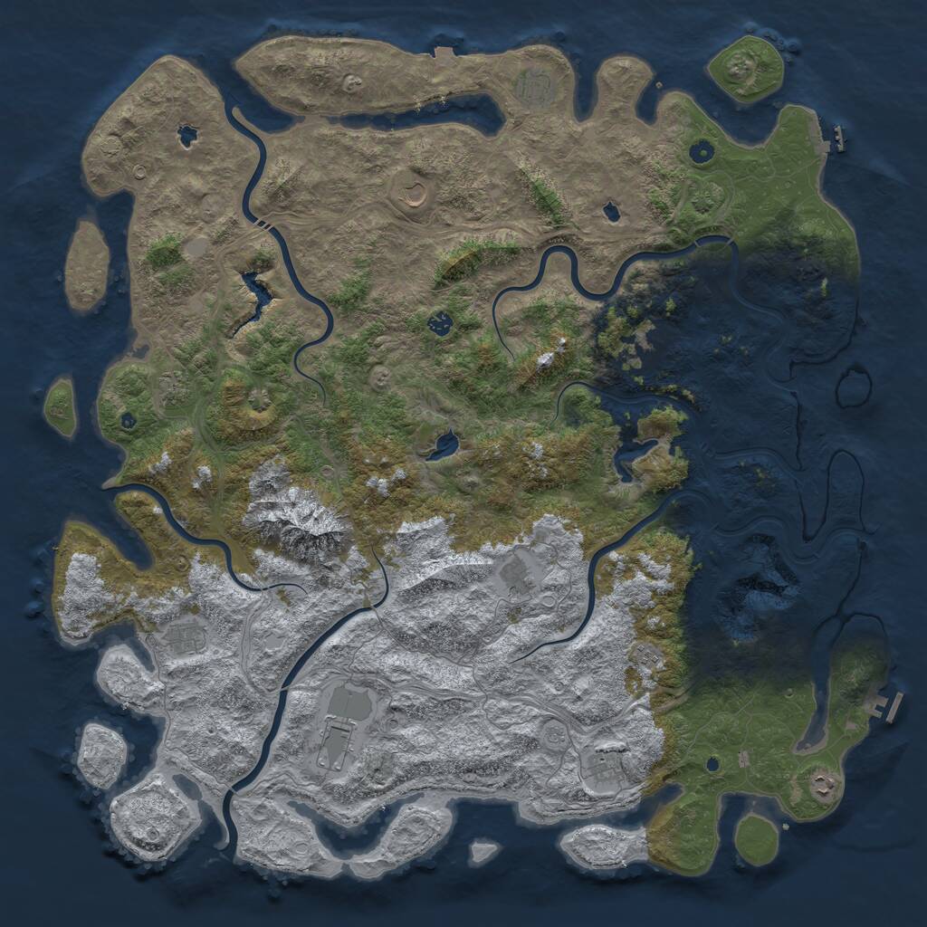 Rust Map: Procedural Map, Size: 5880, Seed: 51682426, 17 Monuments