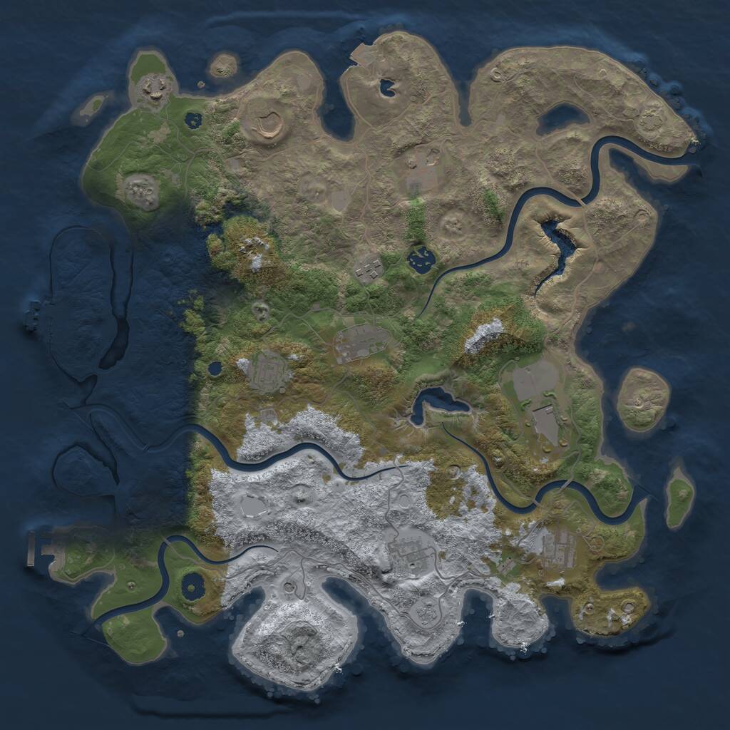Rust Map: Procedural Map, Size: 4200, Seed: 11411739, 16 Monuments