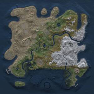 Thumbnail Rust Map: Procedural Map, Size: 3900, Seed: 7685433, 16 Monuments