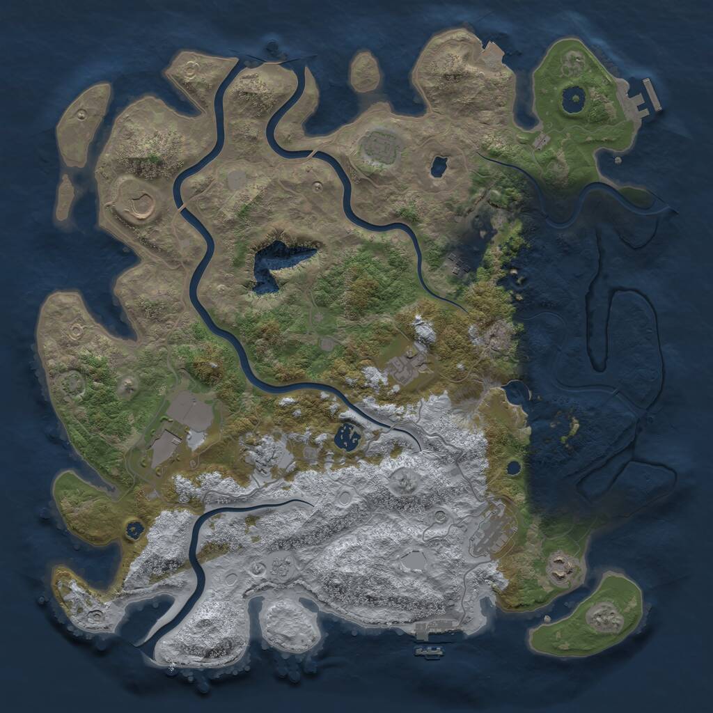 Rust Map: Procedural Map, Size: 4199, Seed: 511522, 16 Monuments