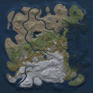 Thumbnail Rust Map: Procedural Map, Size: 4199, Seed: 511522, 16 Monuments