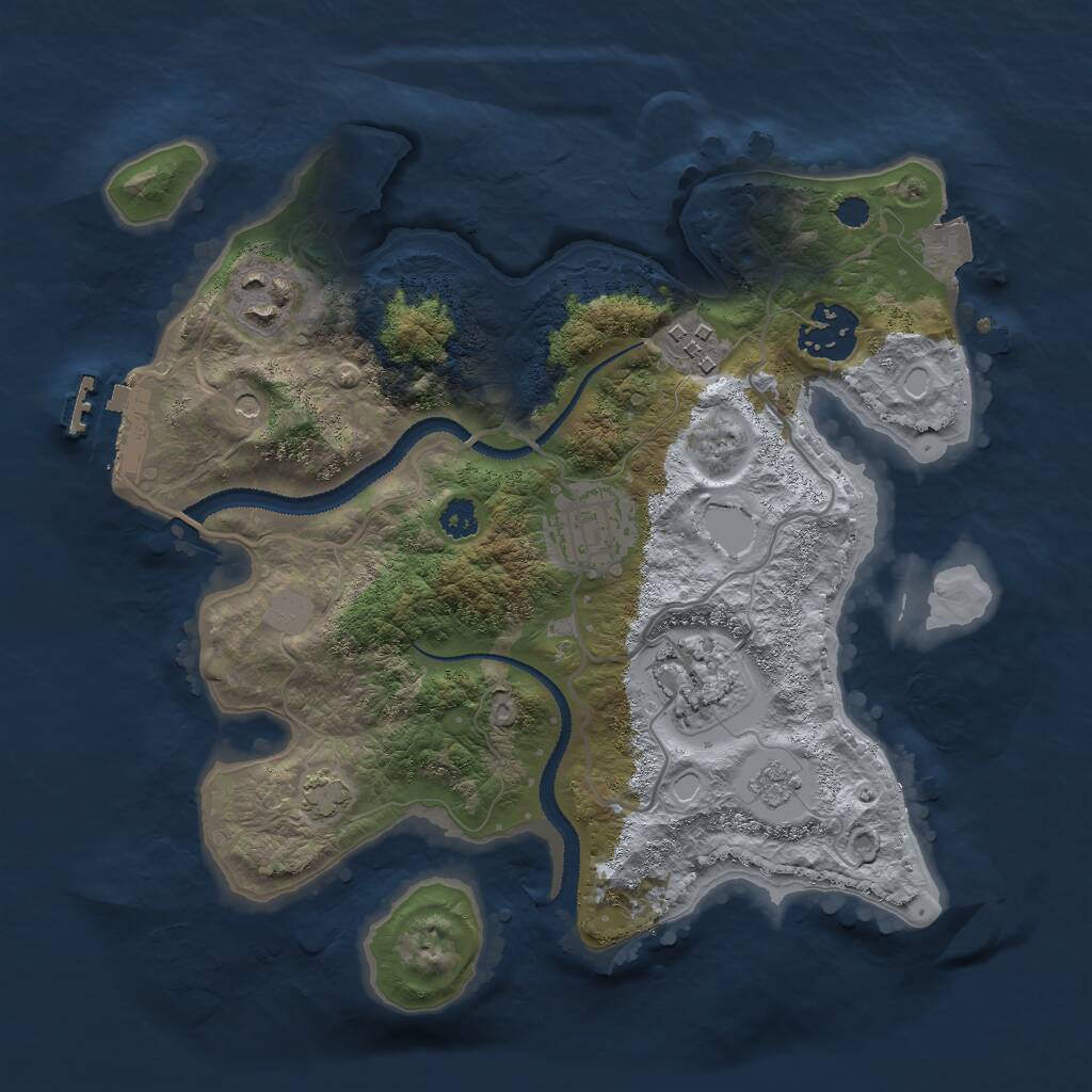 Rust Map: Procedural Map, Size: 2800, Seed: 33093382, 10 Monuments