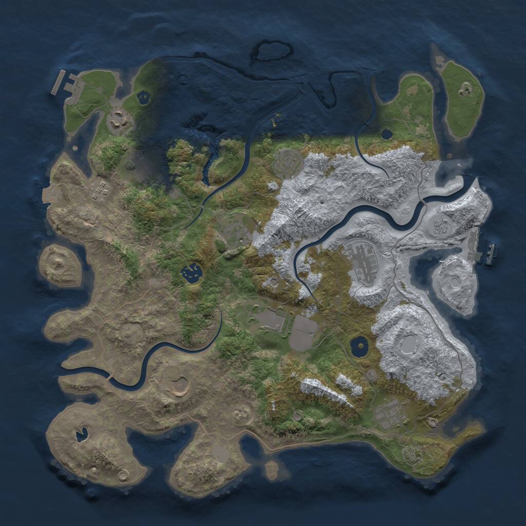 Rust Map: Procedural Map, Size: 4000, Seed: 2276, 16 Monuments