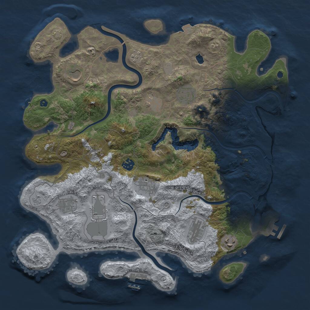Rust Map: Procedural Map, Size: 4000, Seed: 2022592221, 17 Monuments