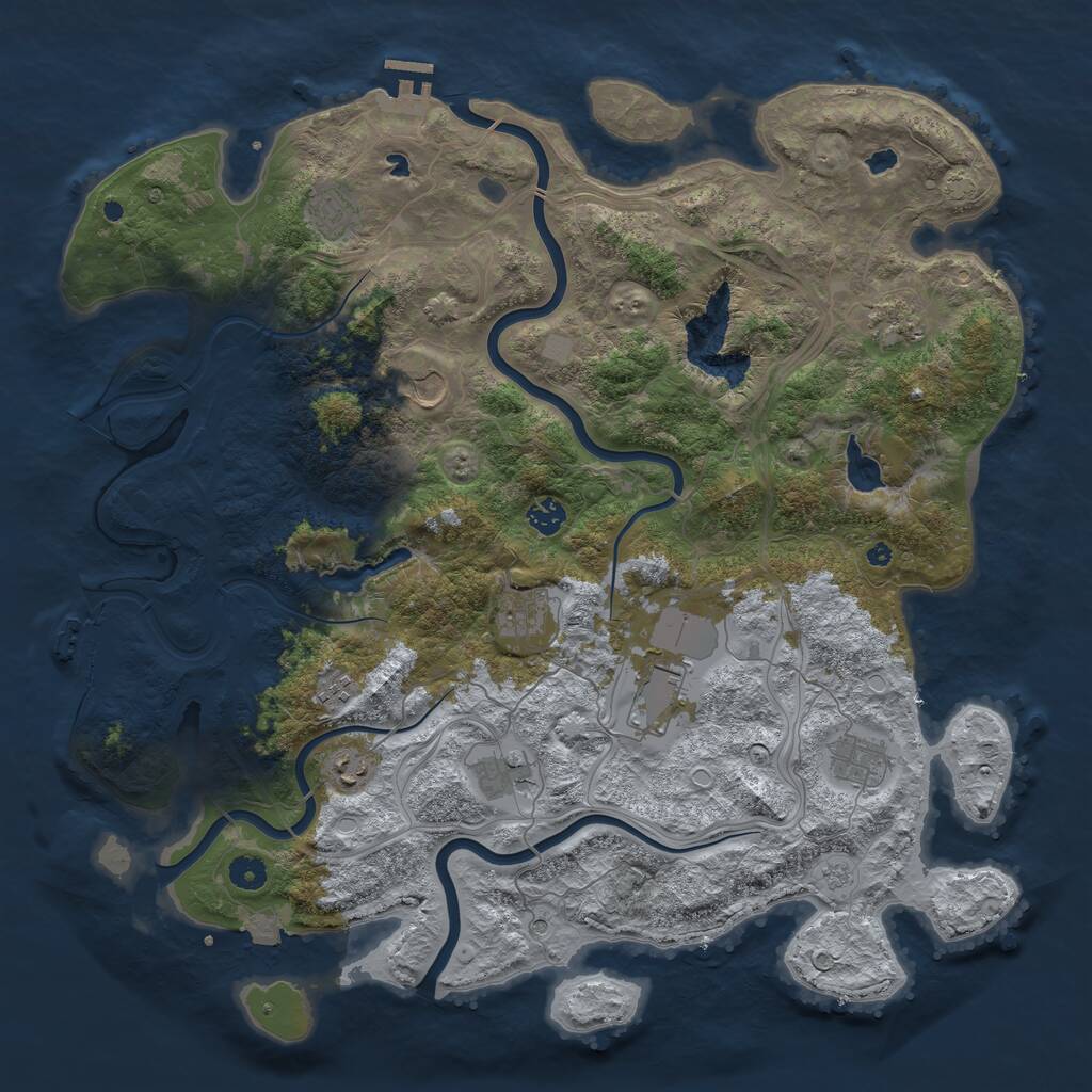 Rust Map: Procedural Map, Size: 4500, Seed: 987586435, 16 Monuments