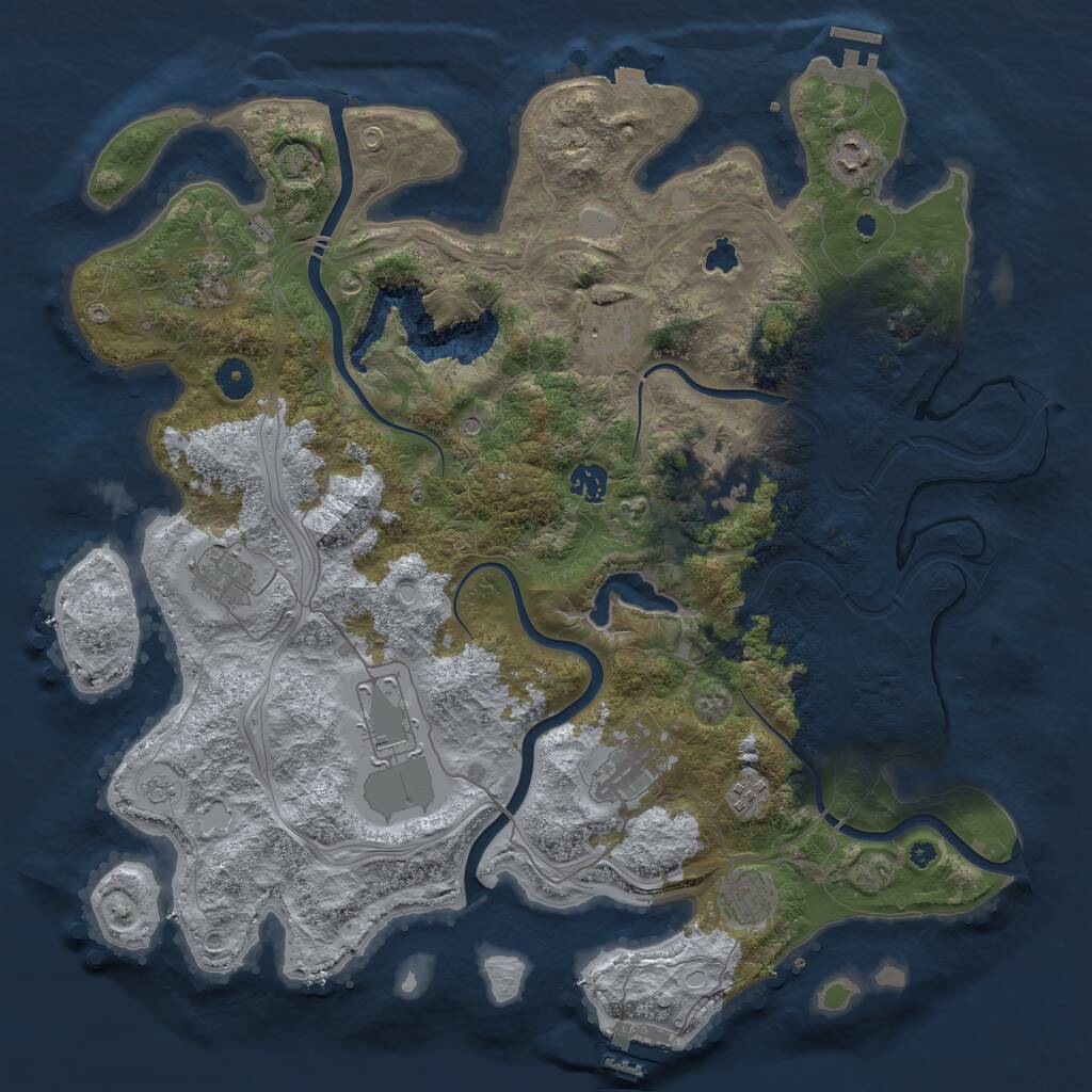 Rust Map: Procedural Map, Size: 4250, Seed: 359859155, 16 Monuments