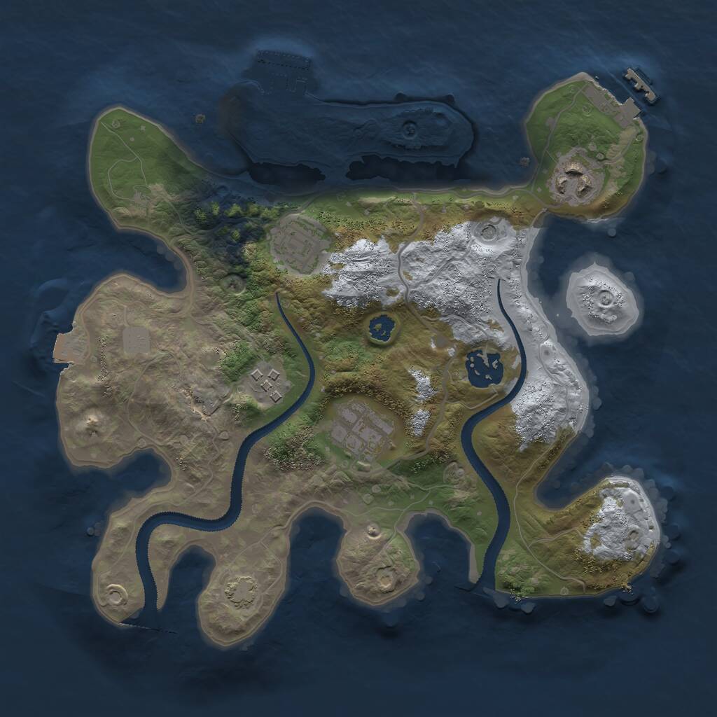 Rust Map: Procedural Map, Size: 2800, Seed: 1240480224, 10 Monuments