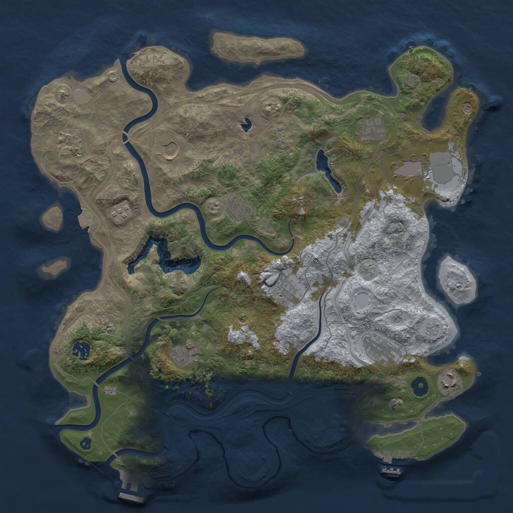 Rust Map: Procedural Map, Size: 4250, Seed: 1149070338, 17 Monuments