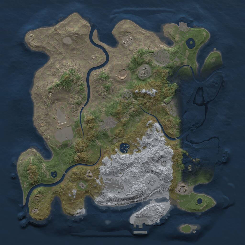 Rust Map: Procedural Map, Size: 3650, Seed: 88771167, 15 Monuments