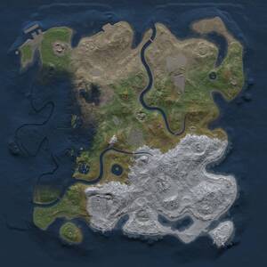 Thumbnail Rust Map: Procedural Map, Size: 3500, Seed: 58983823, 14 Monuments
