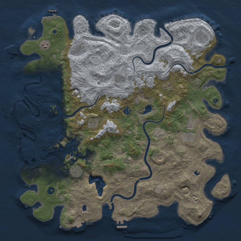 Rust Map: Procedural Map, Size: 4800, Seed: 562331644, 17 Monuments