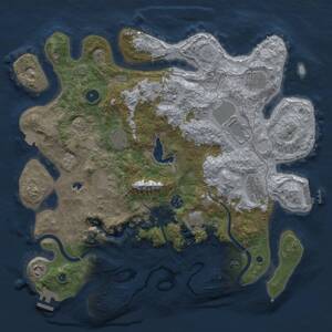 Thumbnail Rust Map: Procedural Map, Size: 4000, Seed: 53878787, 16 Monuments