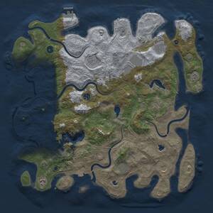 Thumbnail Rust Map: Procedural Map, Size: 4500, Seed: 1683936010, 15 Monuments